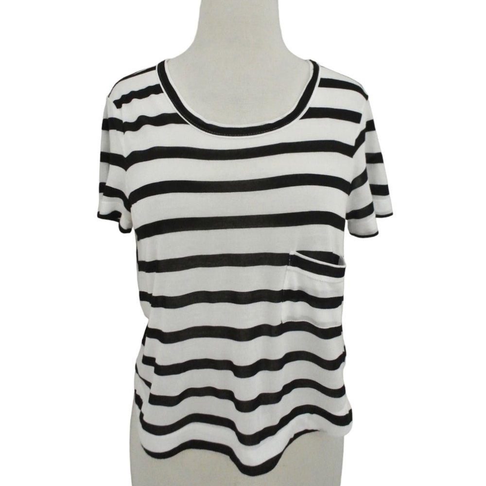 A.L.C. striped t shirt XS navy white crop top